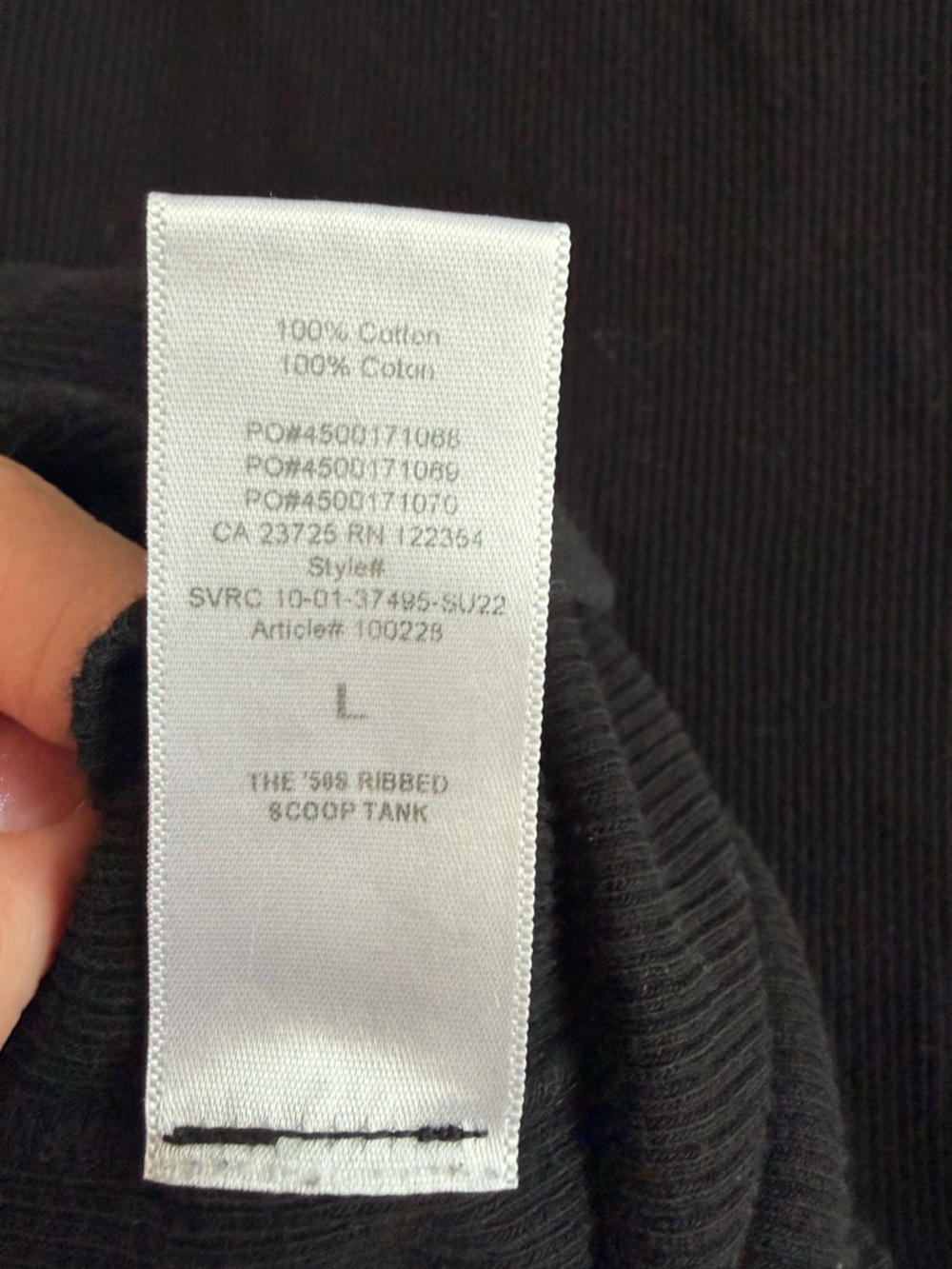 Denim Forum Black Ribbed Tank Top - Picture 3 of 4